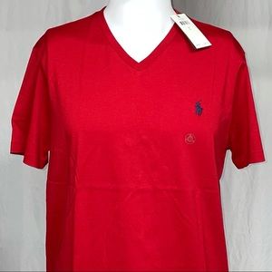 New Large Polo Ralph Lauren Red V-neck T -shirt